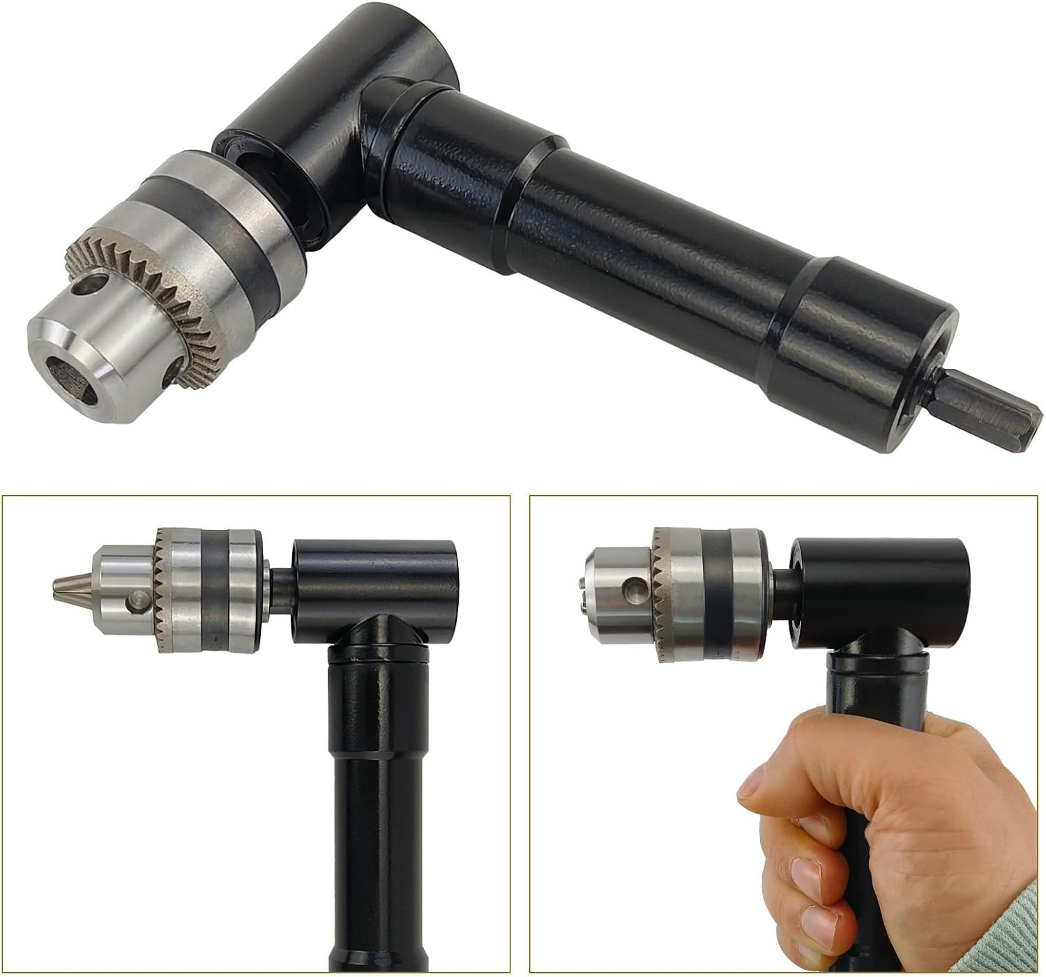 Right Angle Attachment 90 Degree Cordless Right Angle Drill Adapter with 3/8″