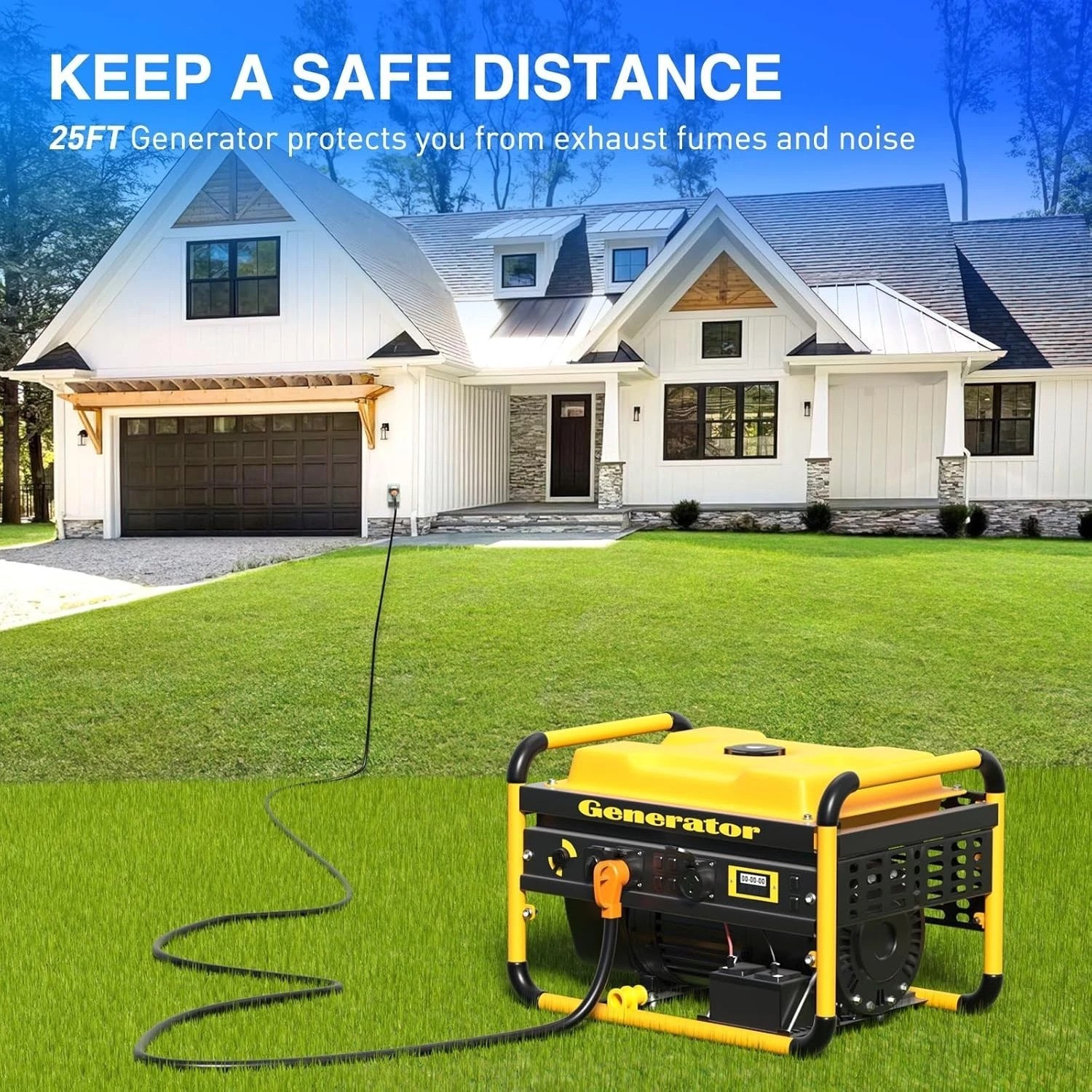 Heavy-Duty 50A 25FT Generator Cord with Certified Inlet Box for Durability