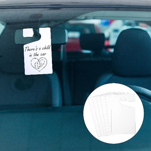 6 PCS White Blank Parking Permit Hang Tags, 3×5 Inch Plastic Hanging Pass Holder