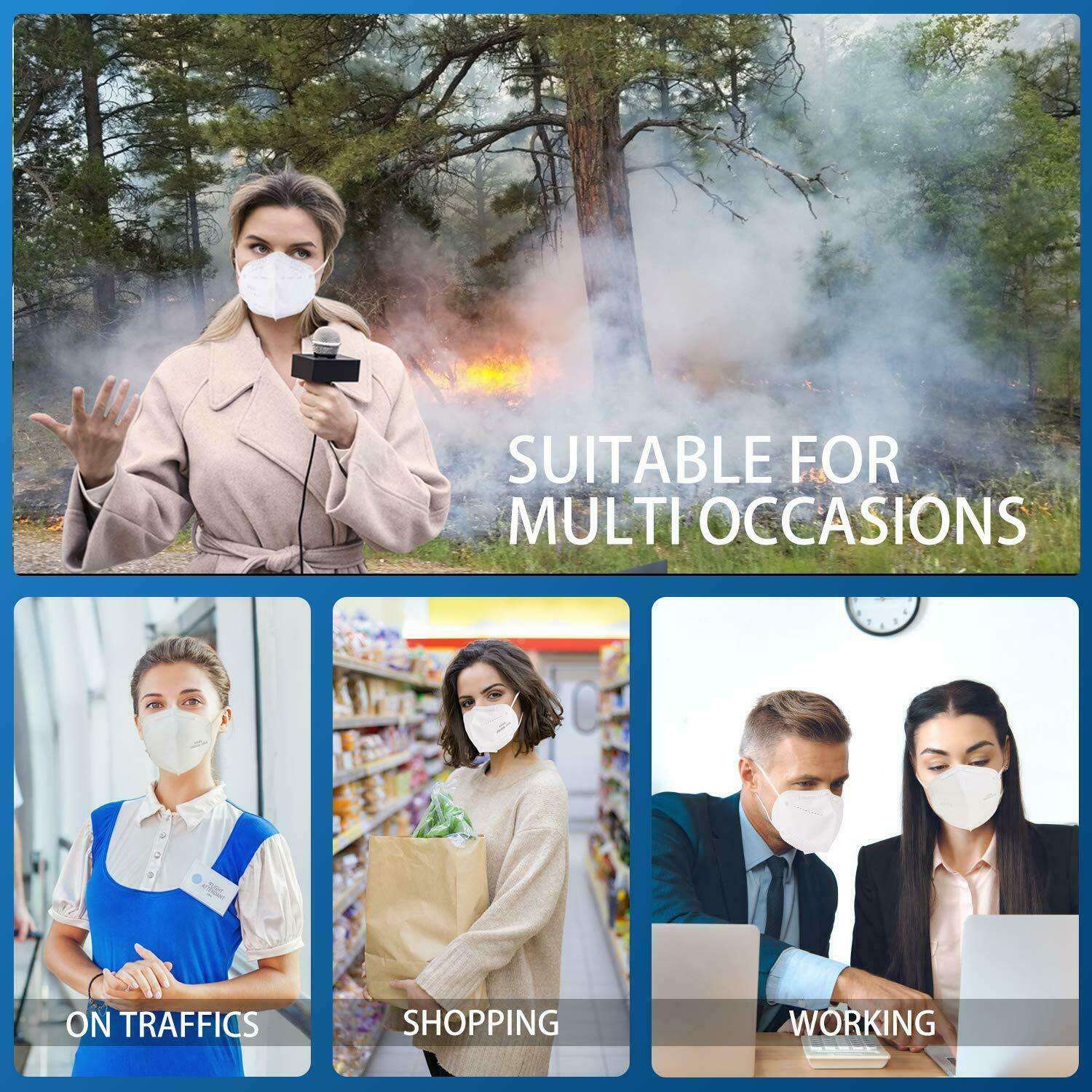 50 / 100 Pcs KN95 Protective 5 Layers Face Mask BFE 95% PM2.5 Disposable Masks