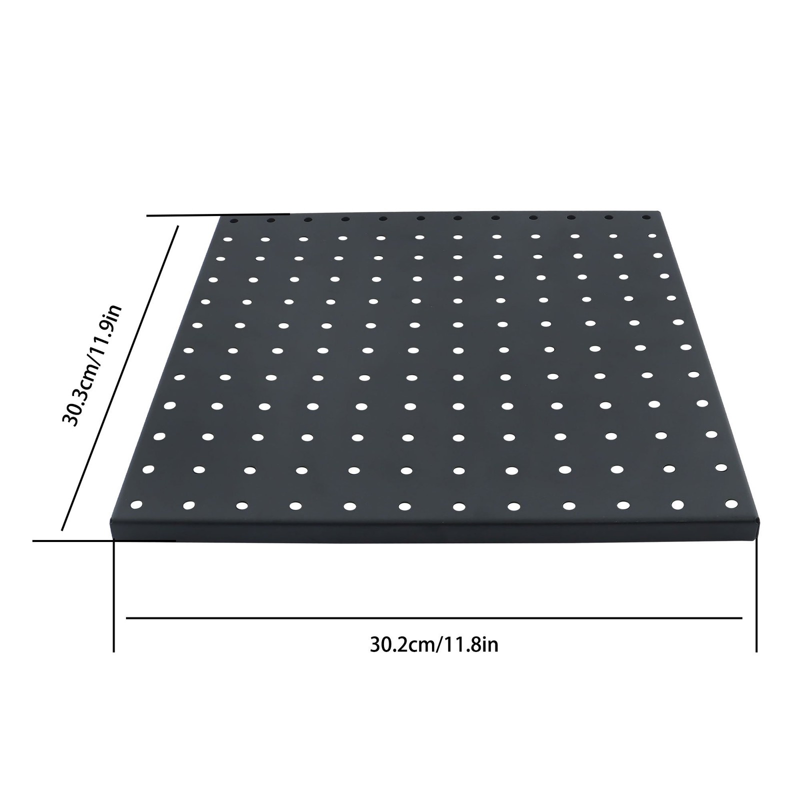 4 Pack 12″x12″ Heavy Duty Black Metal Pegboard Panels Pegboard Wall Organizer