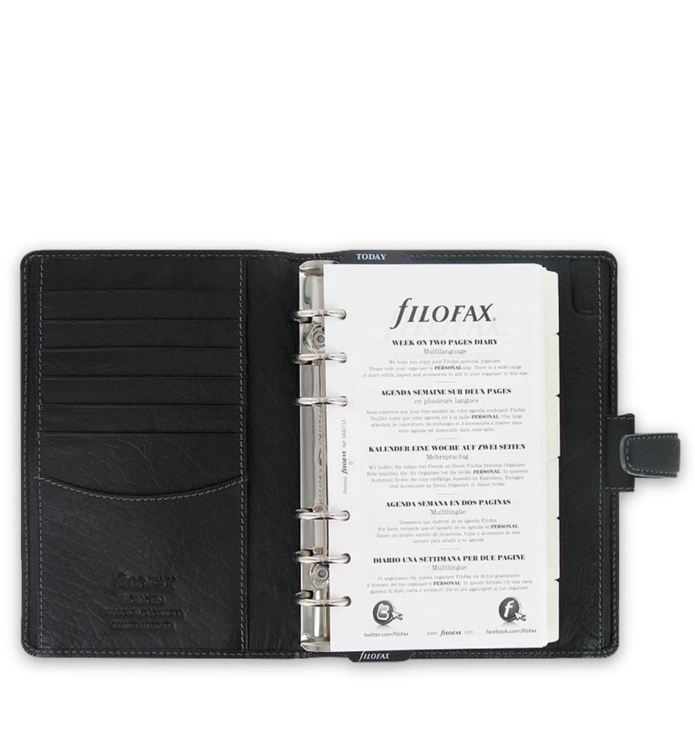 Filofax Personal Size Holborn Organiser Planner Diary Leather Black -025116 Gift