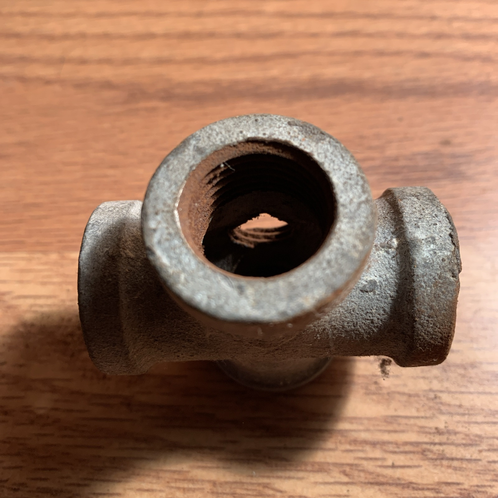 1/2 IRON CROSS 4-way TEE fitting pipe Old And Slightly Rusty