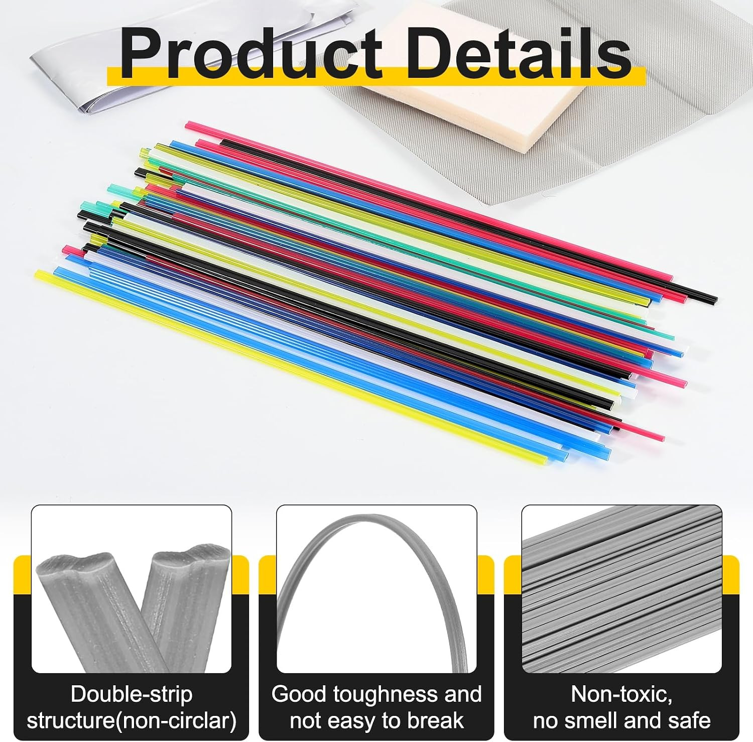 1set(50pcs) Plastic Welding Rods 8inch PVC Welding Strips Welder Rods for Car…