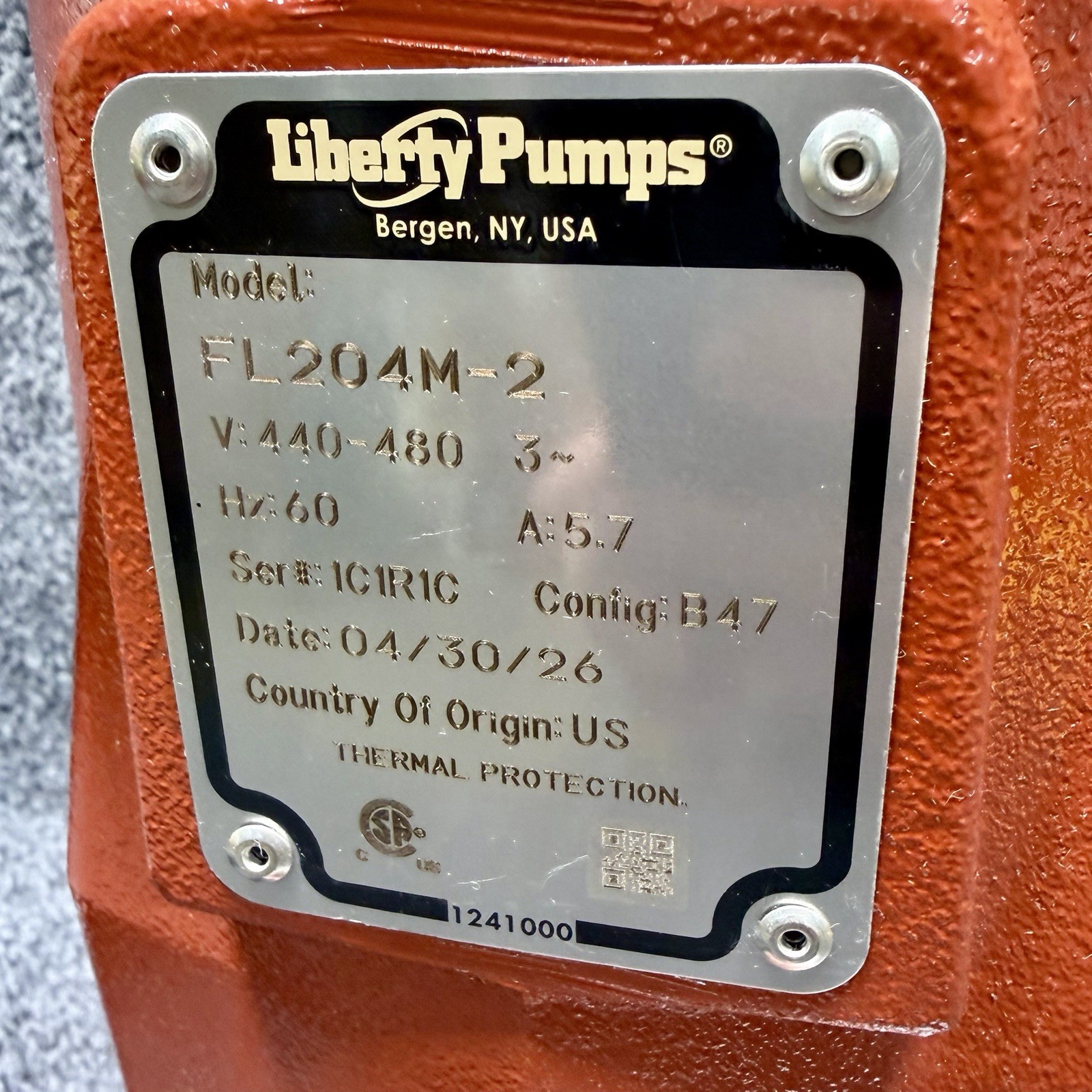 Liberty Pumps FL204M-2 Submersible Effluent Pump 2 HP, 440/480V