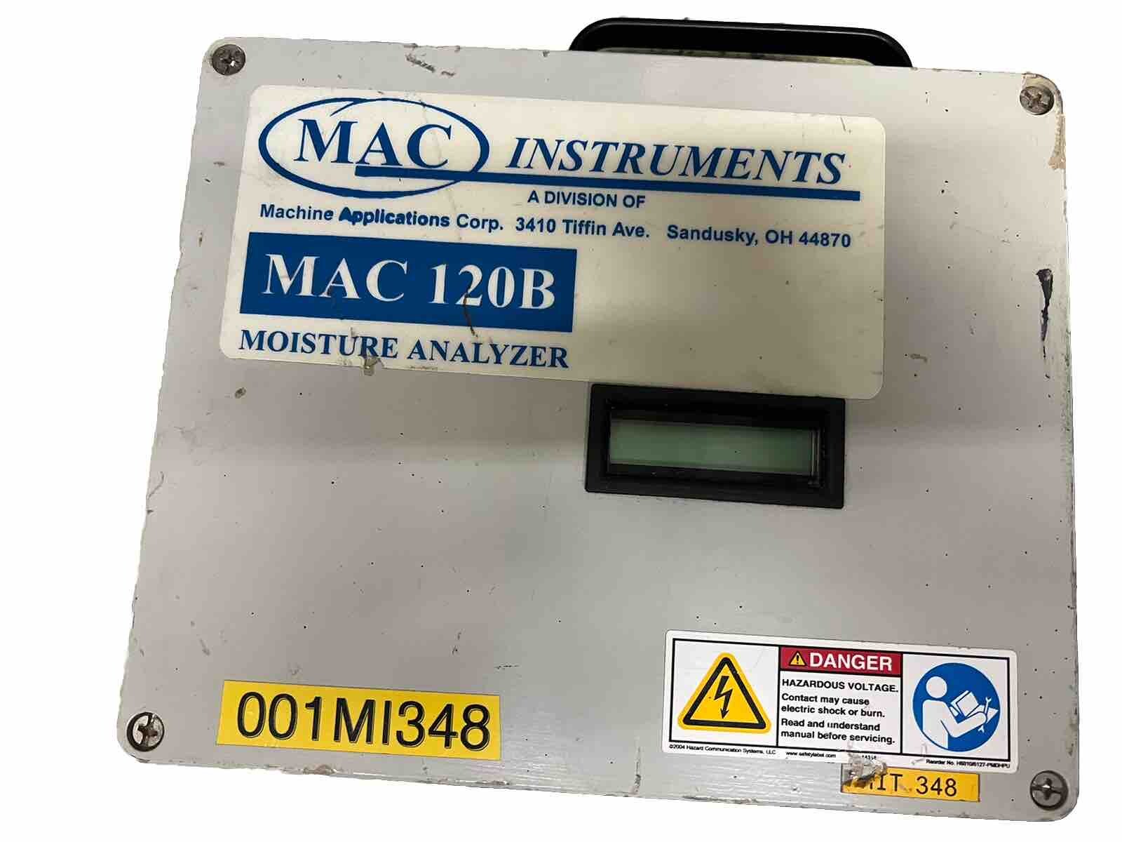 MAC Instruments MAC 125 & MAC 120B Moisture Analyzer UNTESTED