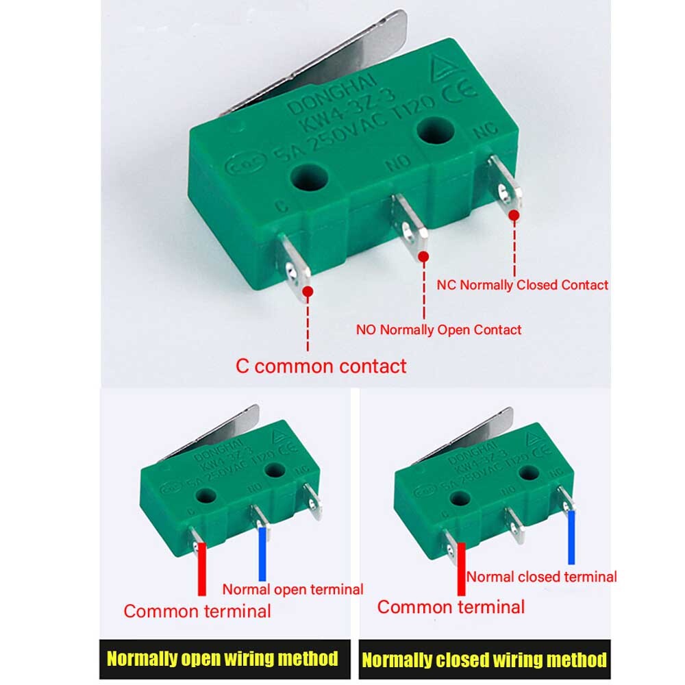 10pcs KW4-3Z-3 Micro Switch SPDT NO NC 3 Terminals Short Straight Lever Green