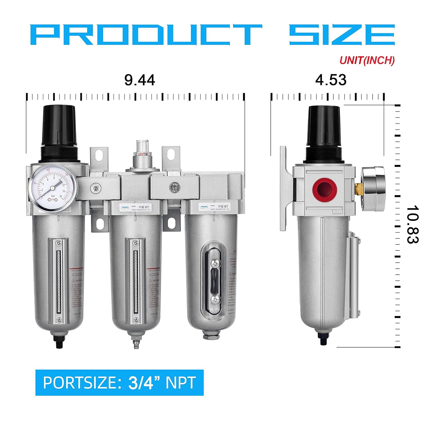 3/4″ NPT 3-Stage Air Drying System for Paint Spray & Plasma Cutter