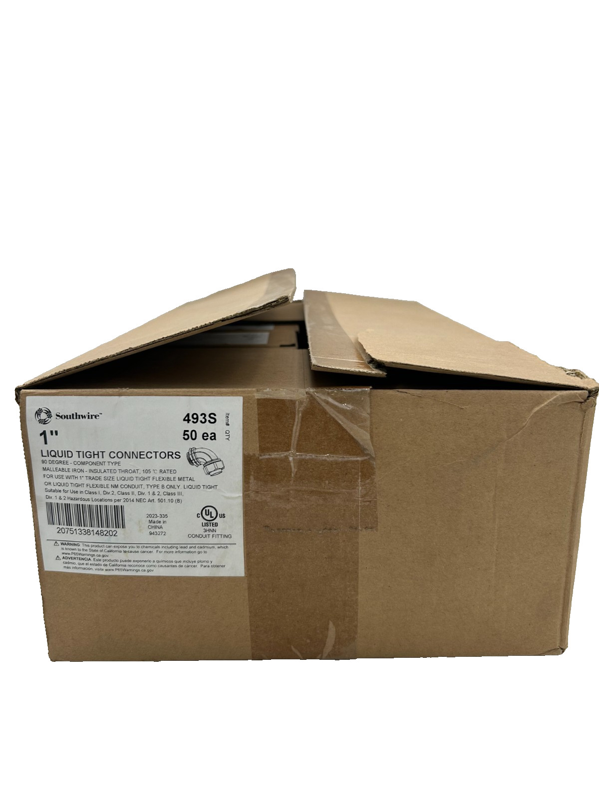 Southwire 493S Liquid Tight Connectors 1″, 90 Degree – Lot of 50