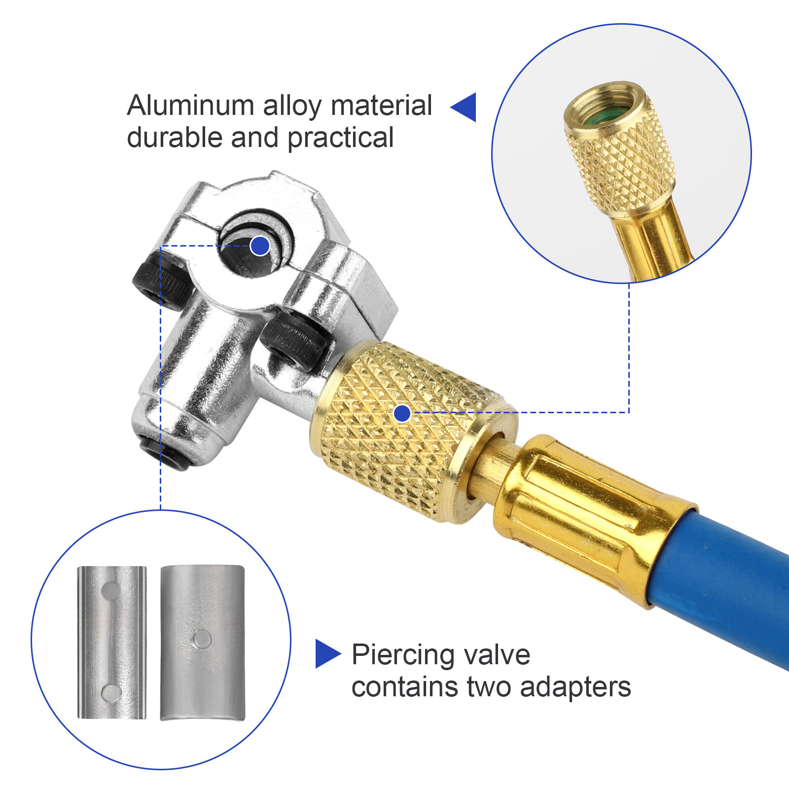 BPV31 Bullet Piercing Tap Valve Kits Tool w/Pressure Gauge for Home Refrigerator