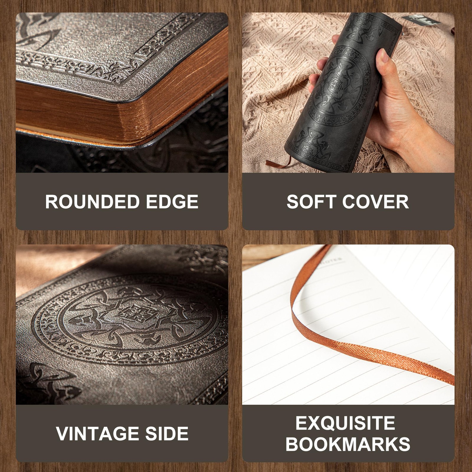 CAGIE Lined Journal for Men Soft Cover Notebook Leather Journals for Writing,…