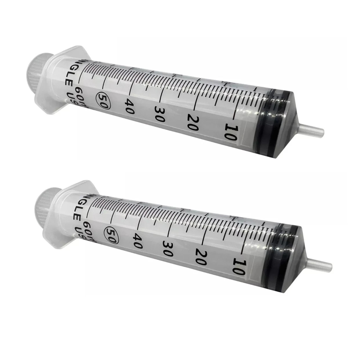 2x 60ml/2oz Plastic Syringe Sterile Plant Water Animal Feeder 60cc Slip Tip
