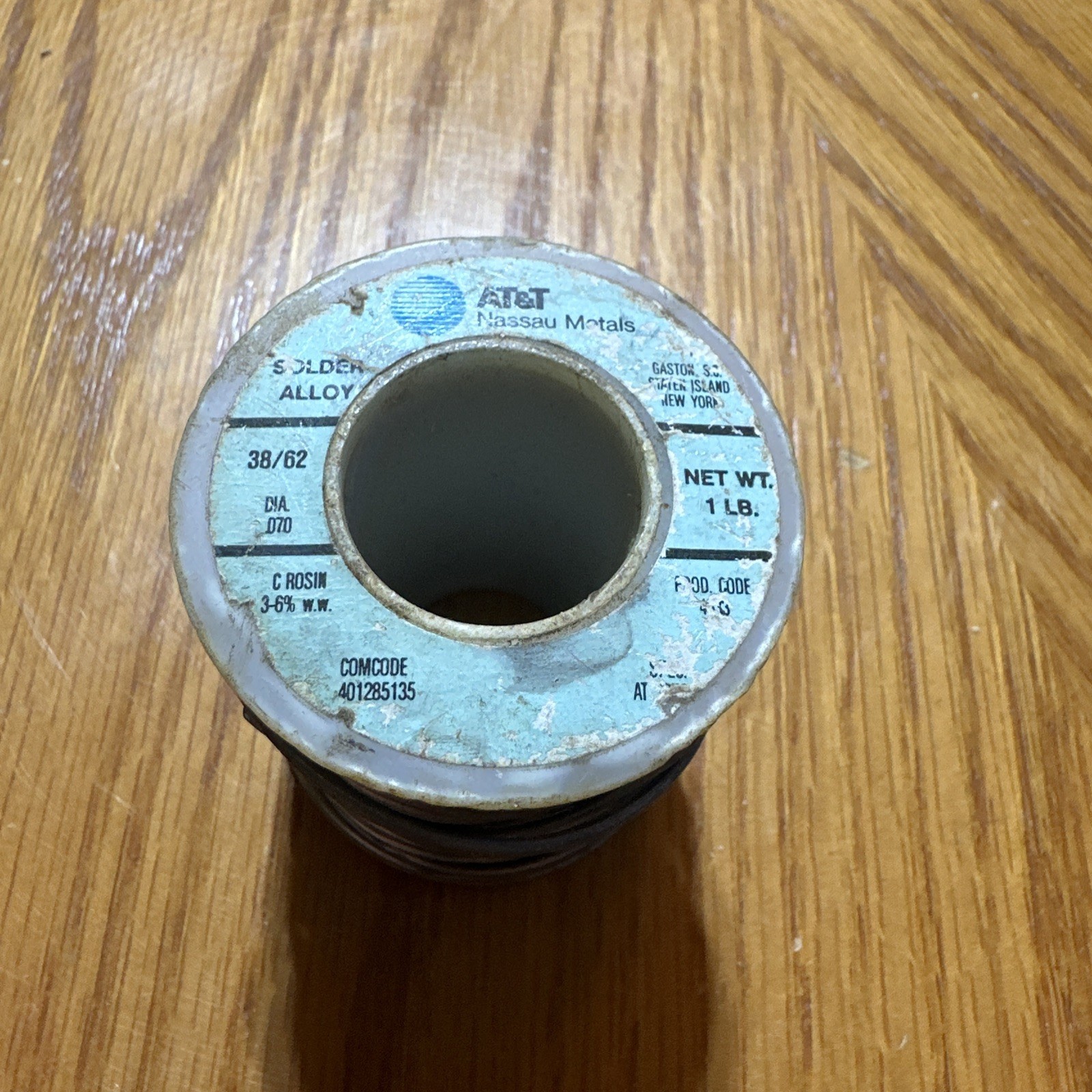 AT&T Nassau Metals 38/62 Solder Alloy .070 DIA. Solder Wire 1 Lb Open Spool
