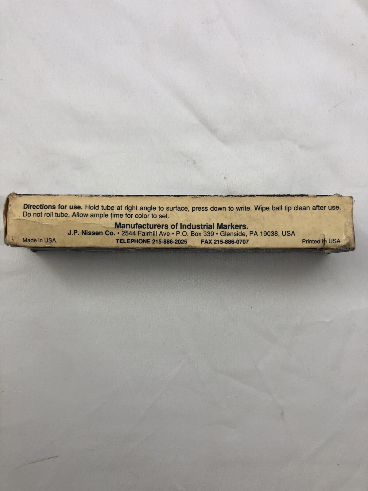 New NISSEN Metal Marker in Yellow 5/64″ in Original Box Low Chloride NOS
