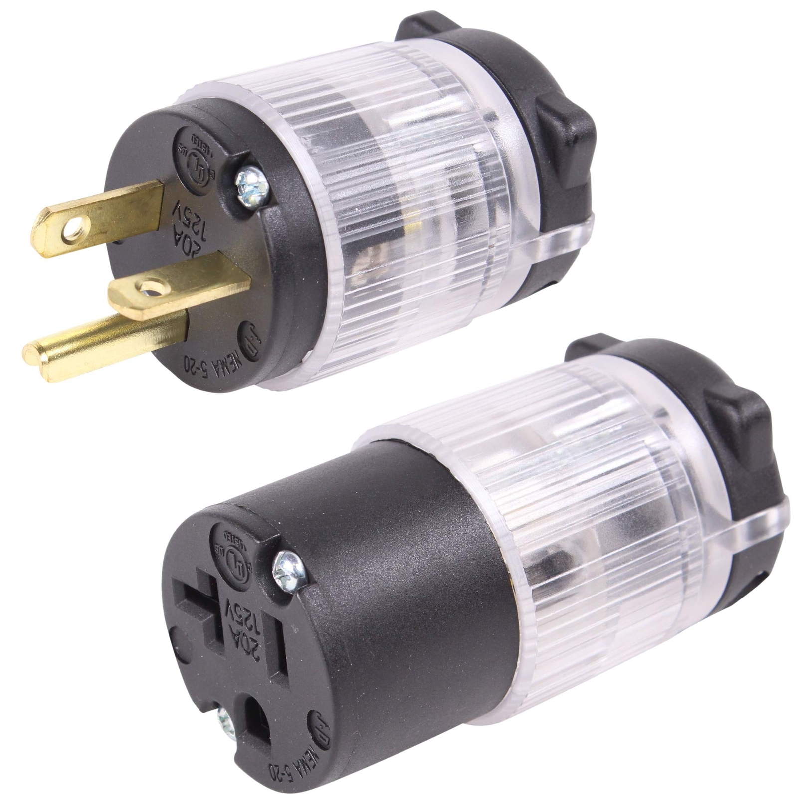 Journeyman-Pro HJP-520PC-LIT Lighted Plug & Connector Set 20 Amp 120-125 Volt…