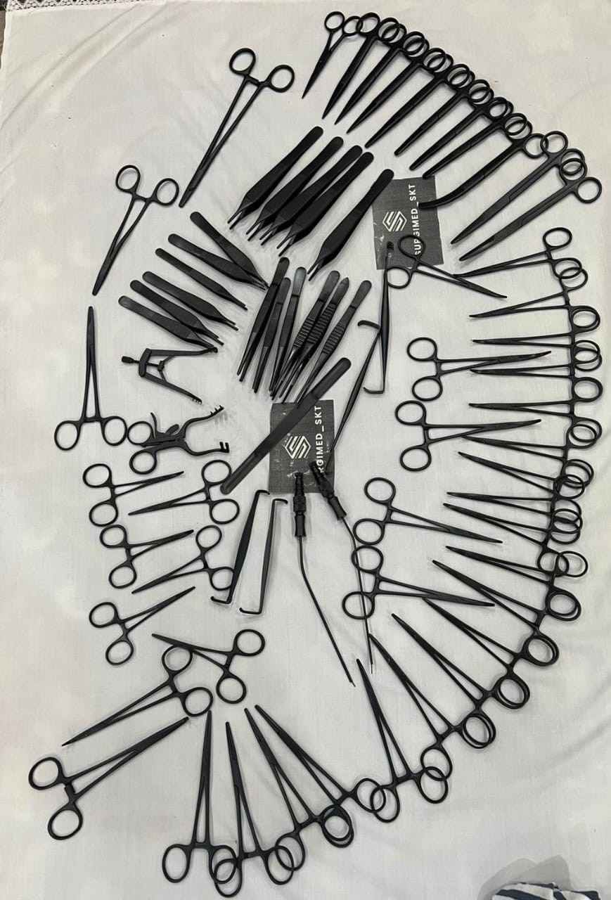 72 Pcs Plastic Surgery Surgical instruments Kit BLACK COATED
