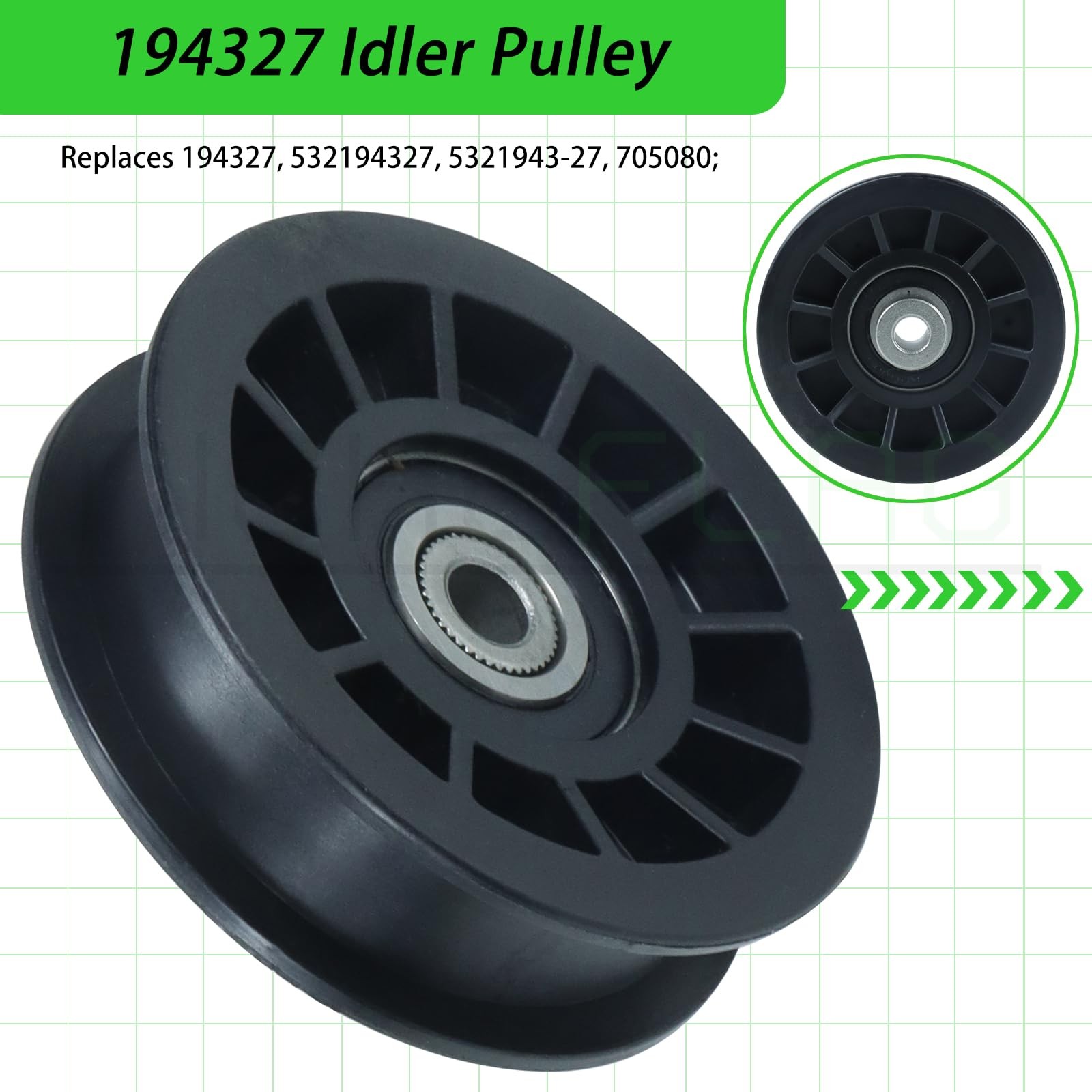NICHEFLAG 2 Pack 532194326 Idler Pulley with A28 2×532194326+1×532194327