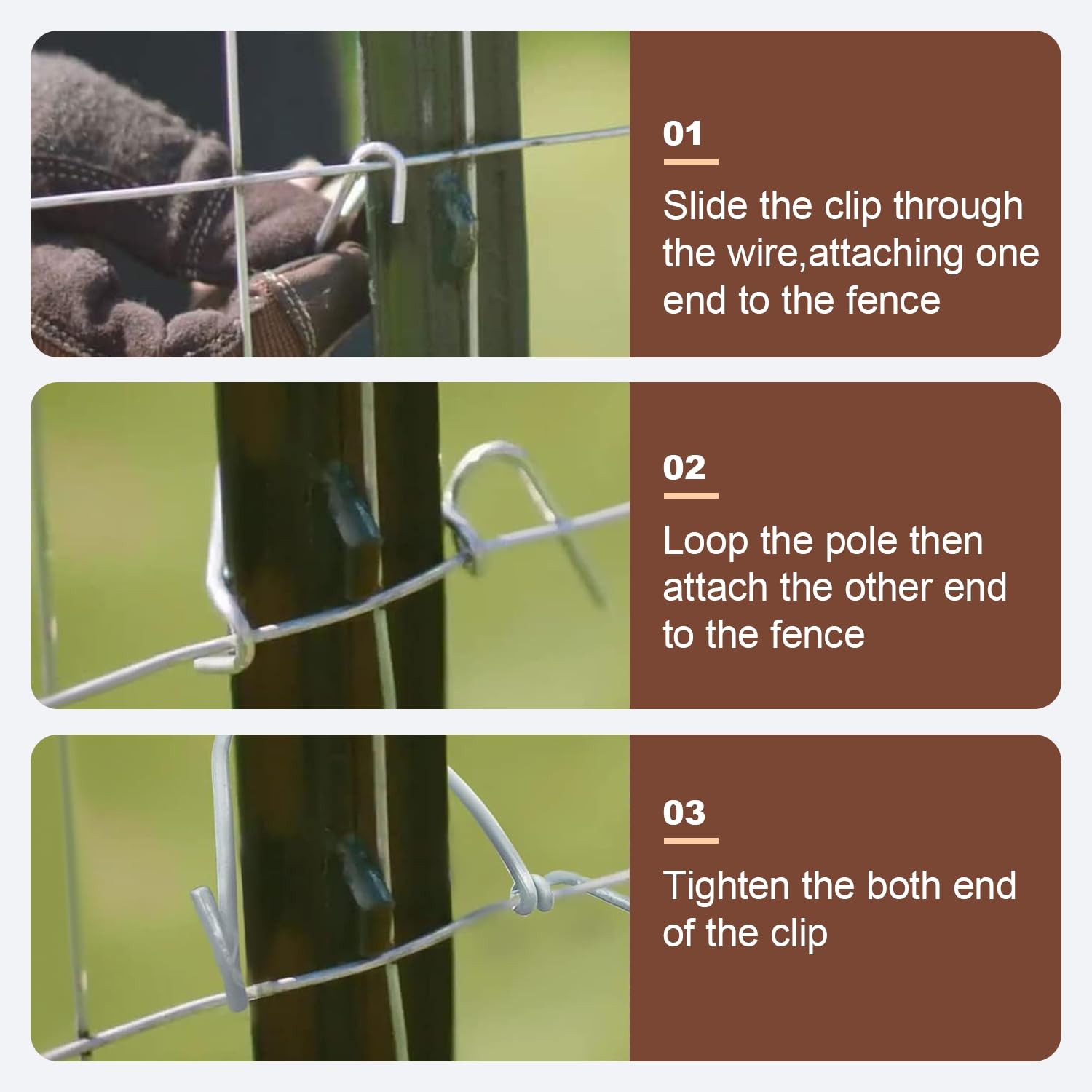 T-Post Clips Fence Wire Clips Galvanized Steel Fence Clips (300PCS) Time-Savi…