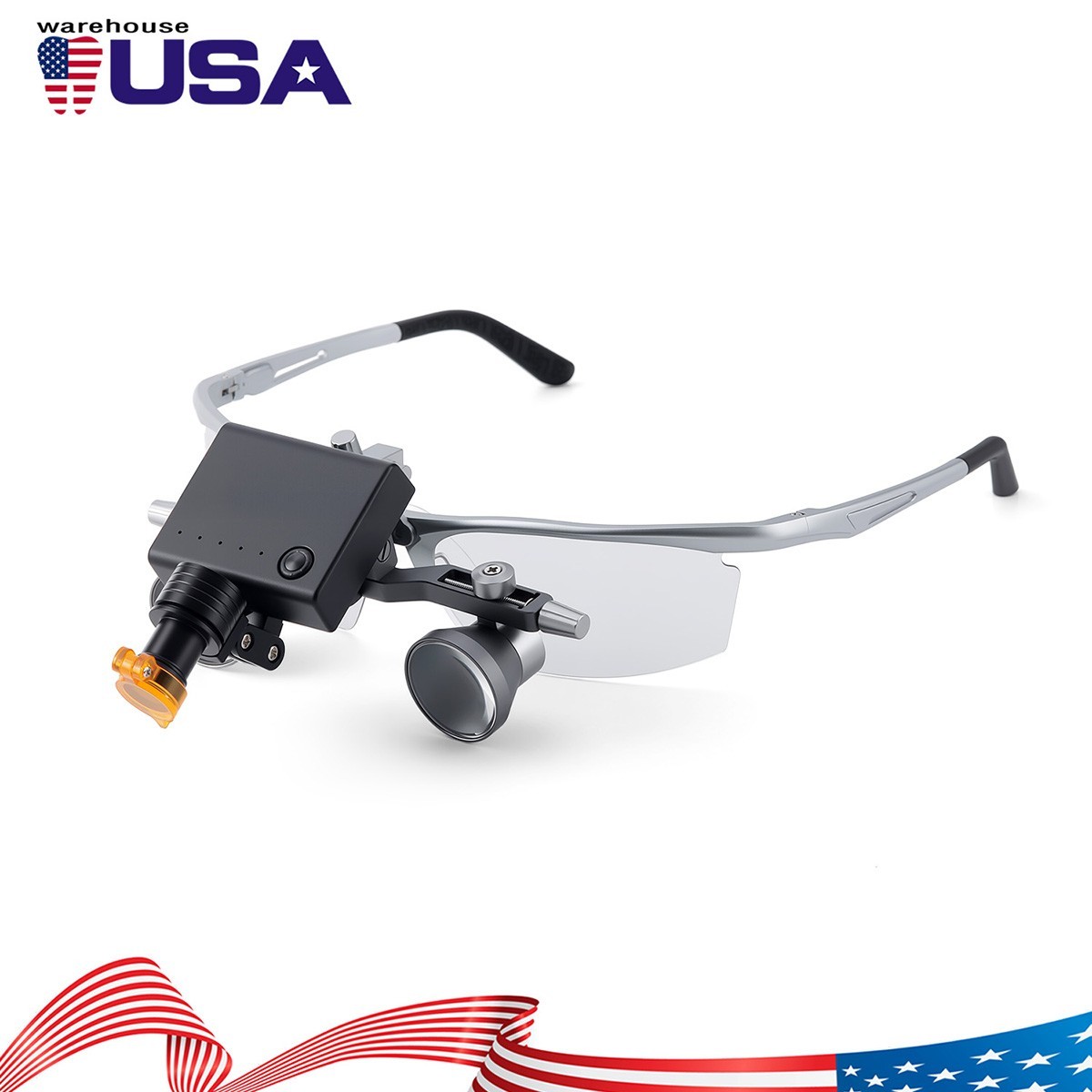AZDENT Dental Surgical Medical 2.5X Ergo Binocular Loupes +5W LED Head Light