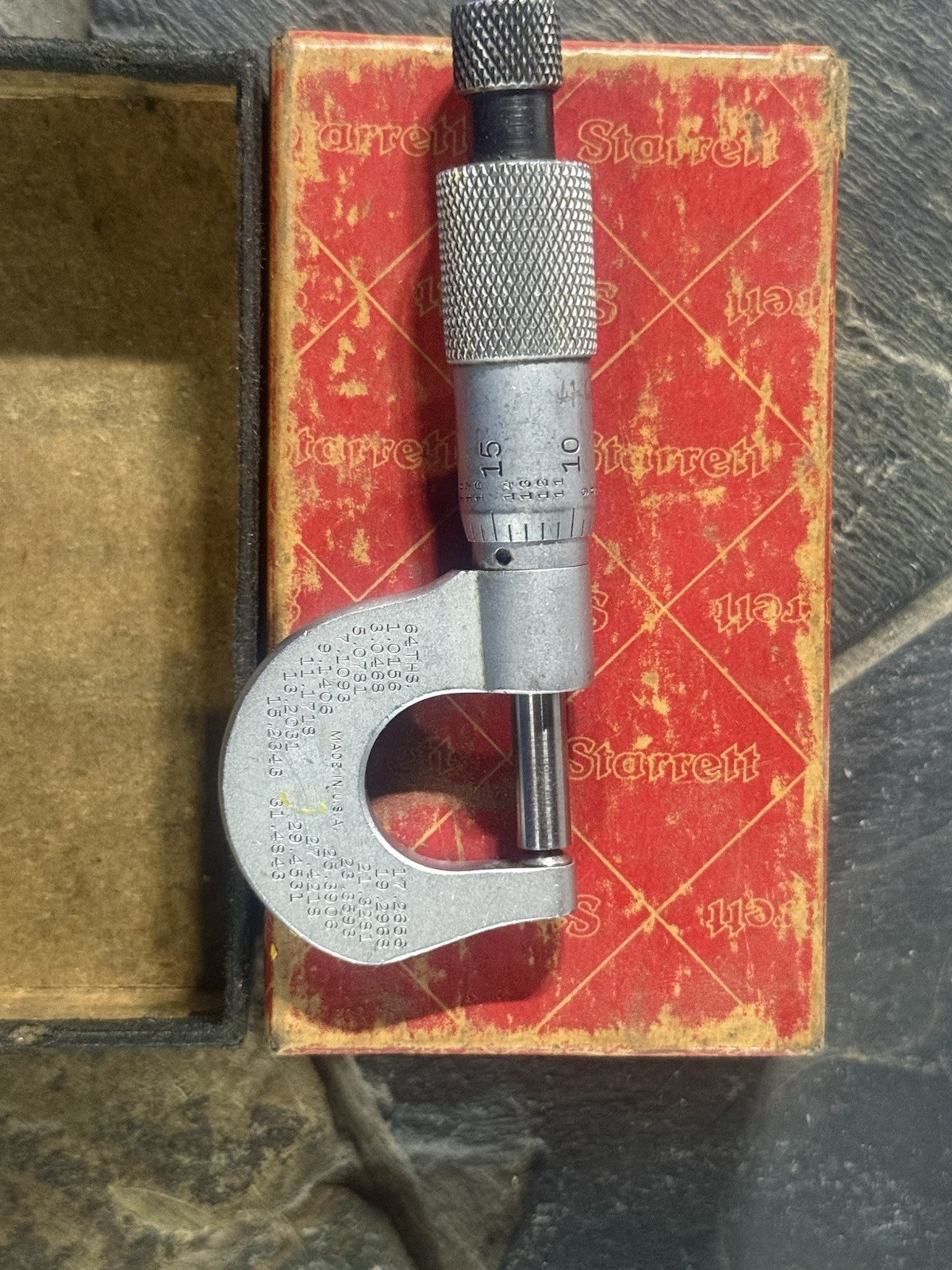Starrett No. 576R 0 to 1/2” outside micrometer – round ball anvil- Made in U.S.A