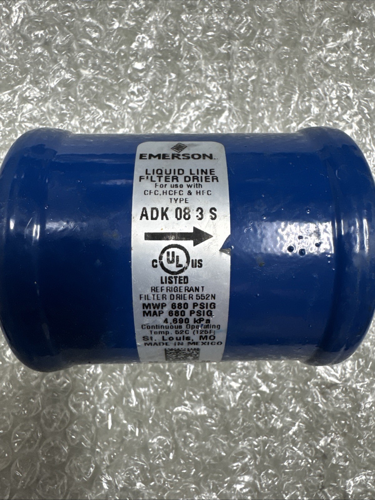 Emerson, 3/8″ ODF Solder, ADK 08 3 S, Liquid Line Filter Drier