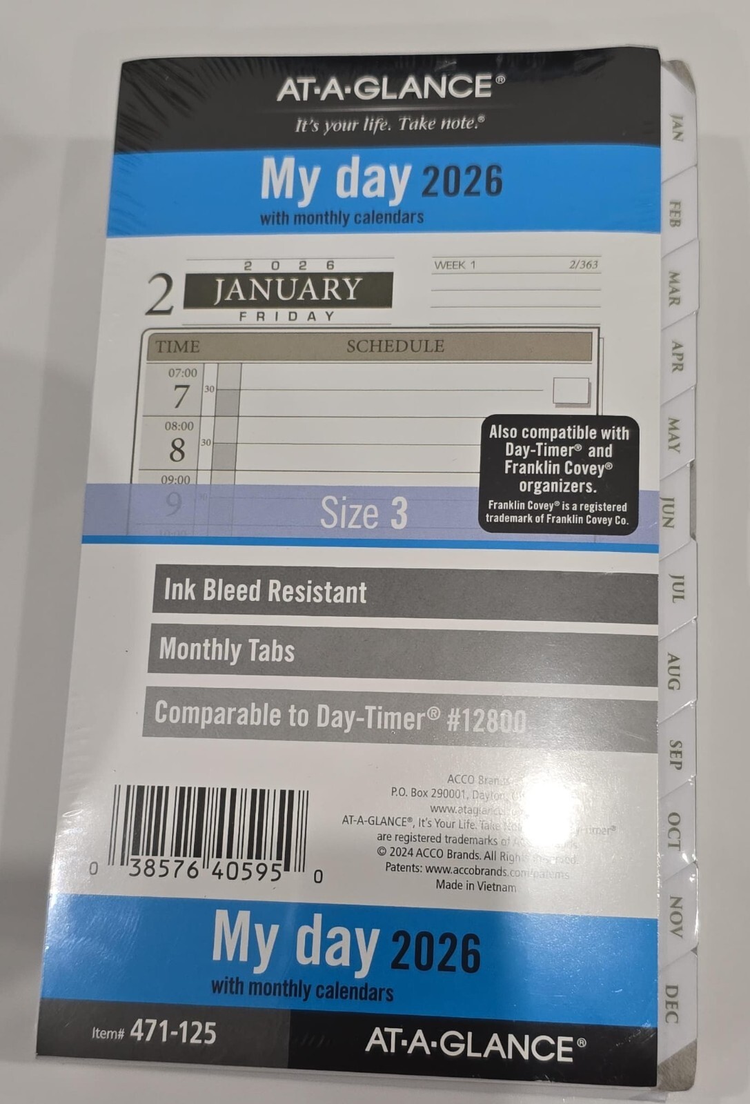 AT-A-GLANCE Daily & Monthly 2026 Planner 3.75″ x 6.75″ Portable Size 3