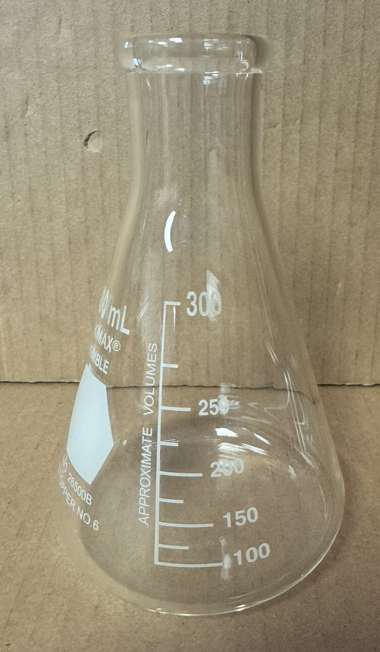 2 Pack of DWK Life Sciences Kimble KIMAX 300ml Flasks with Reinforced Beaded Top