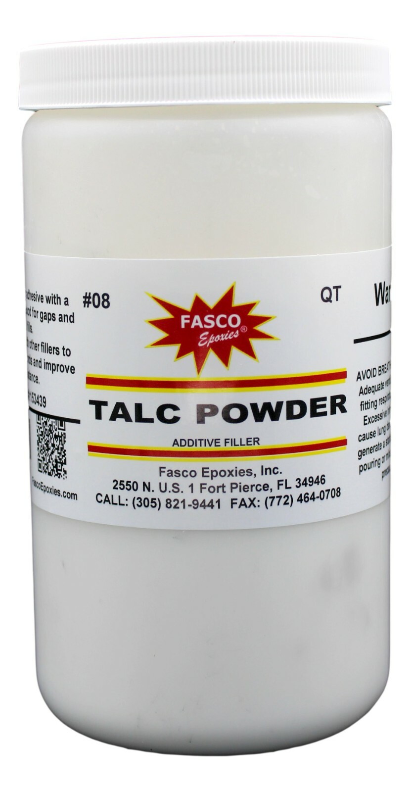 Talc Powder Filler Thickener for Resin and Epoxy Quart