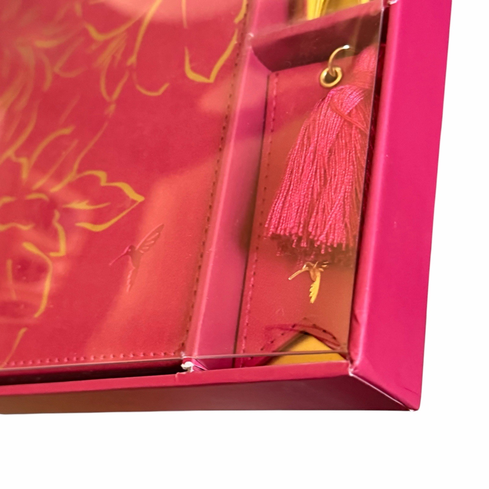 Papyrus Red Gold Journal Gift Set 2 Gold Pens and Tassel Bookmark Lined New Bird