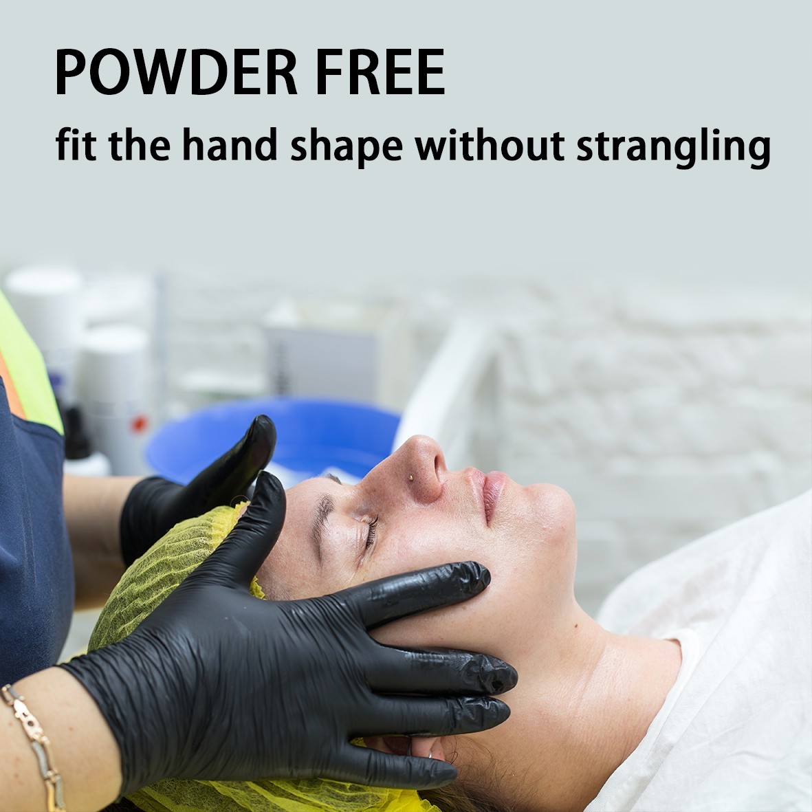 Black Vinyl Gloves, Disposable & Powder Free, Latex Free, Food Safe,100 PCS