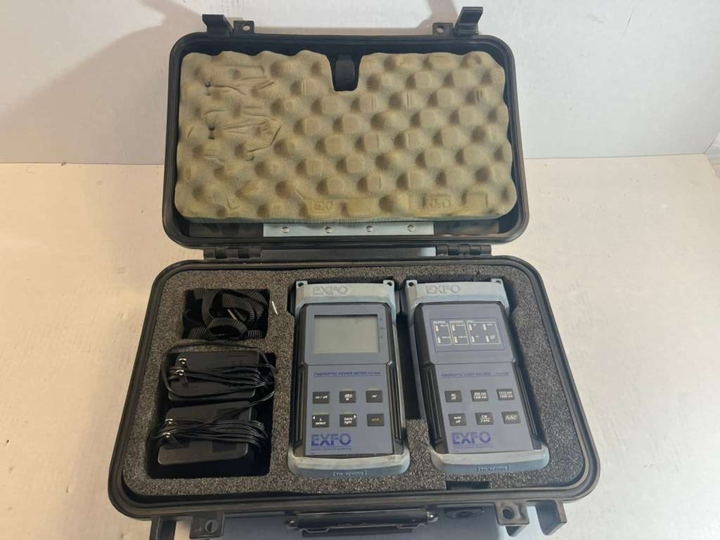 EXFO FOT-90A, FLS-210B Fiberoptic Power Meter Optical Power Test Set S-4358/G