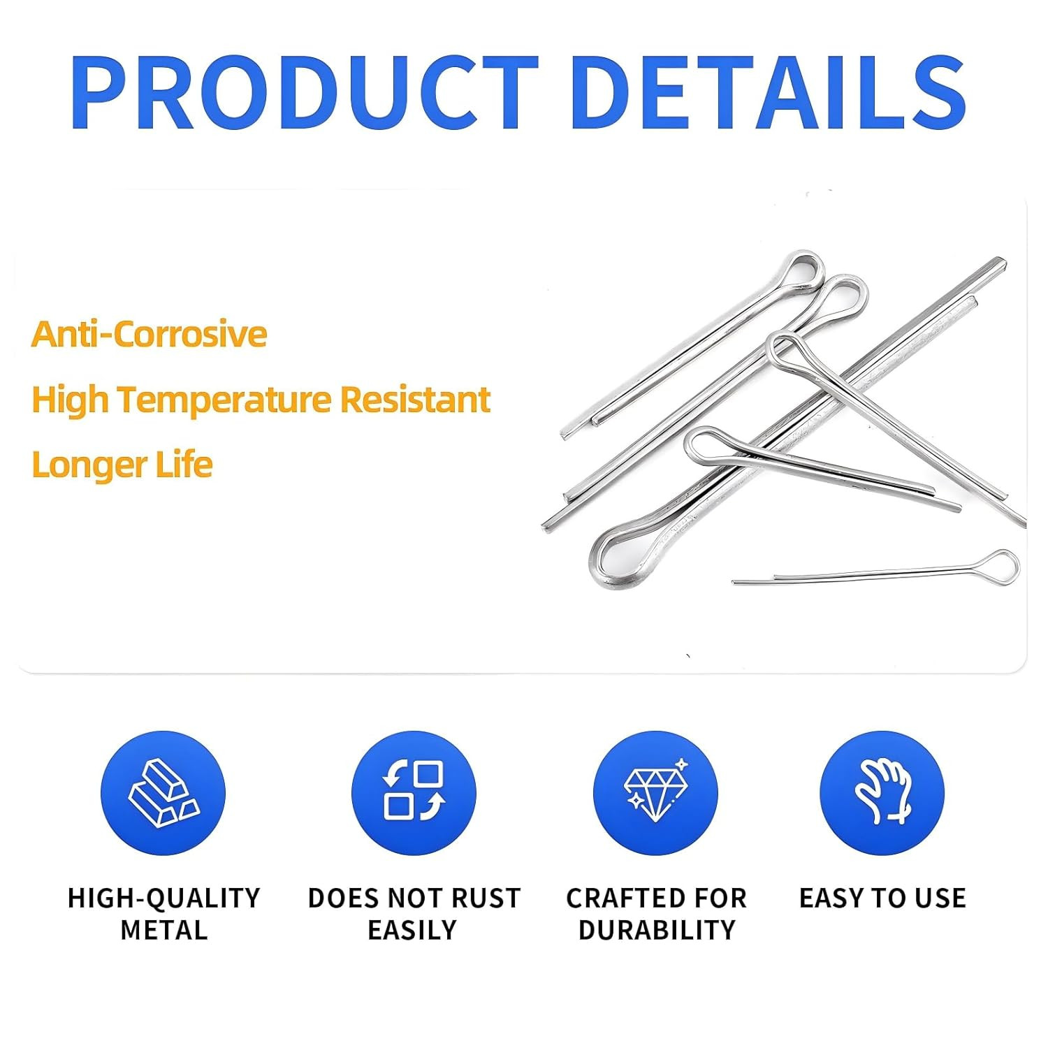 180 Pcs Cotter Straight Pins Assortment Kit, 7 Sizes | Hardware Straight Pins Hi
