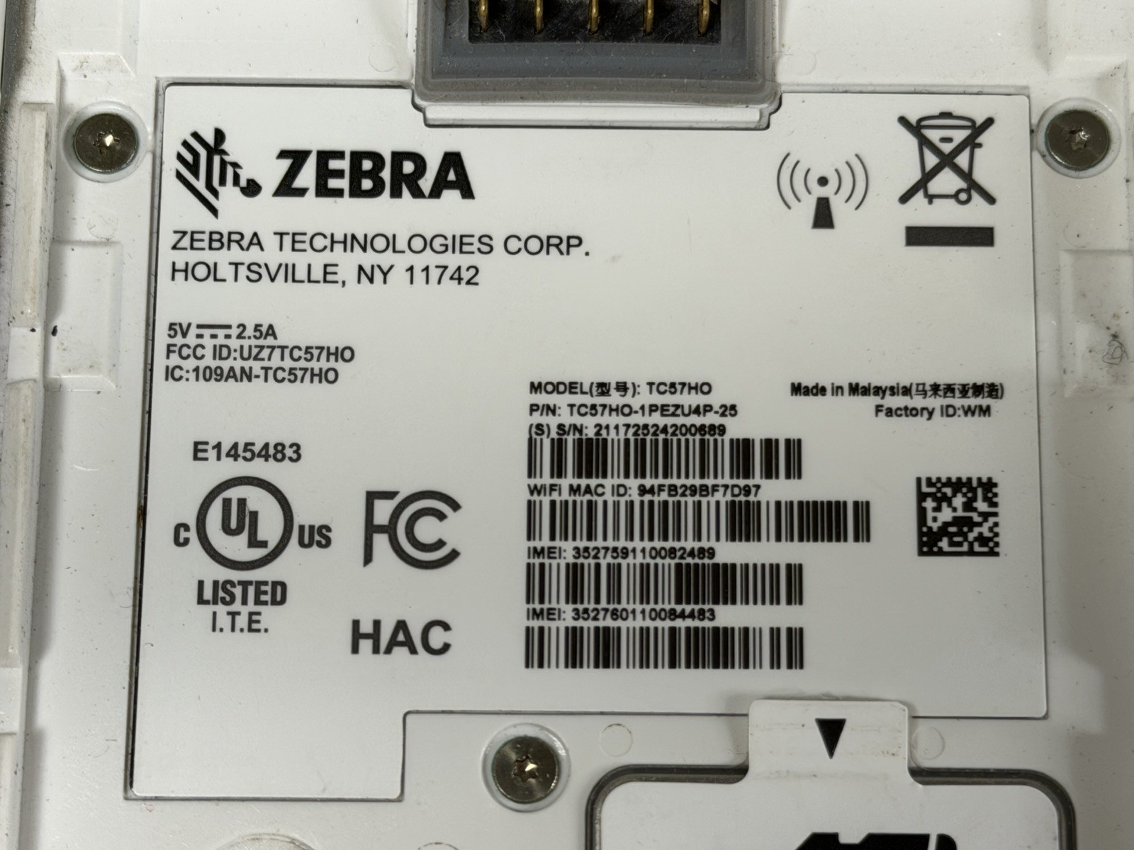 Zebra TC56 Enterprise-Grade Mobile Computer – TC56CJ-1PAZU4P-25 – UNTESTED/AS-IS