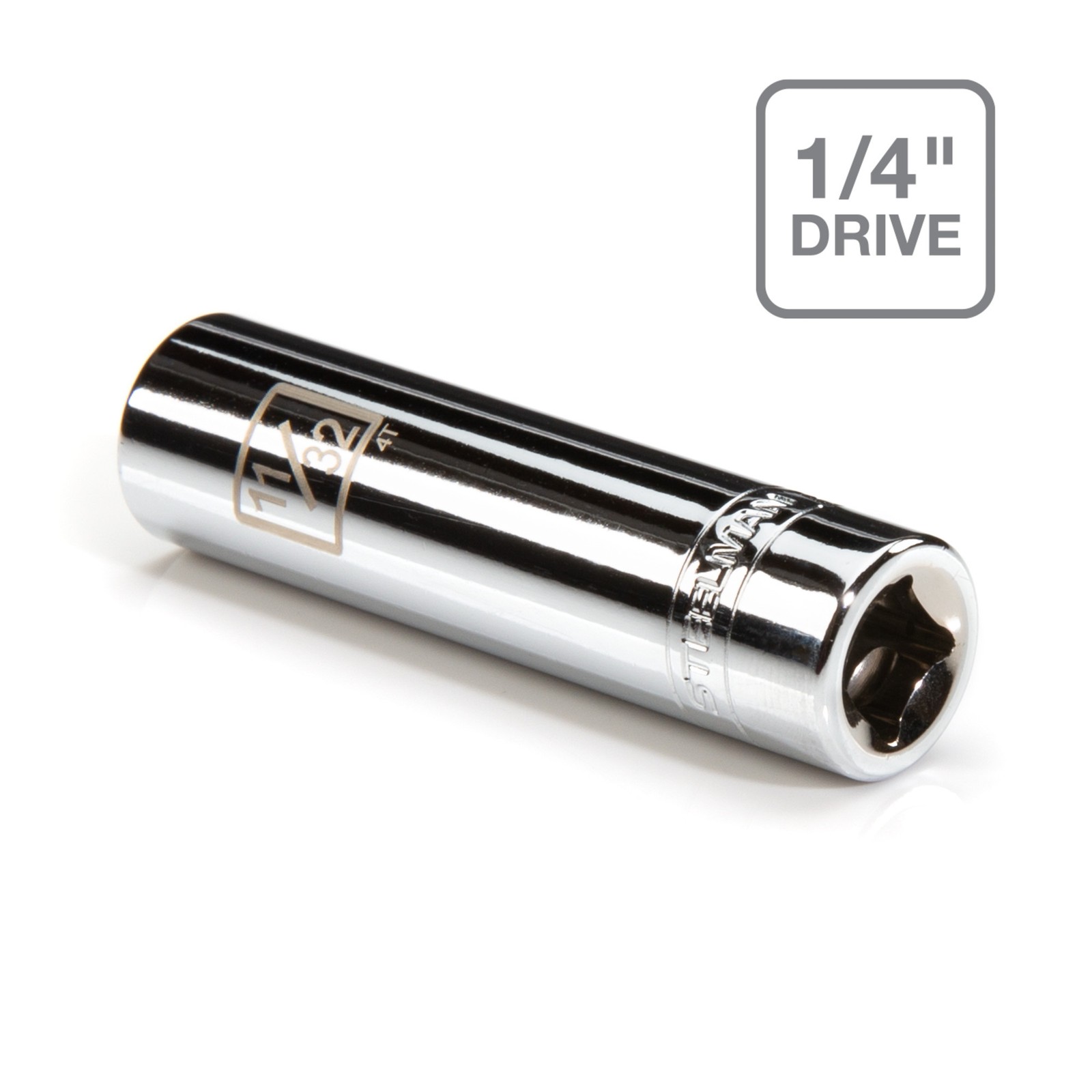 Steelman Pro 1/4-Inch Drive 11/32-Inch Deep 6-Point Socket, 78407