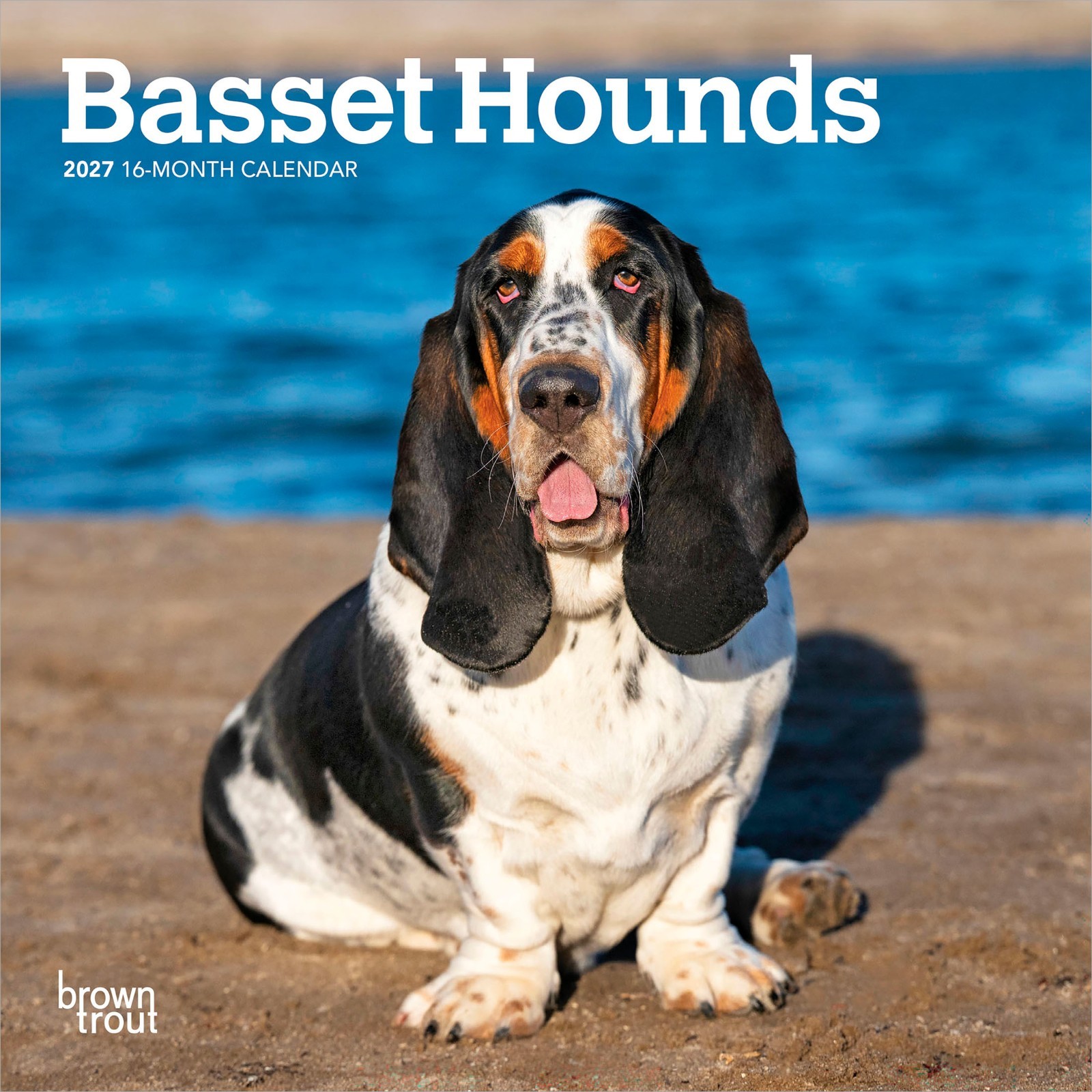 Basset Hounds | 2027 7×14″ (Hanging) Monthly Mini Wall Calendar