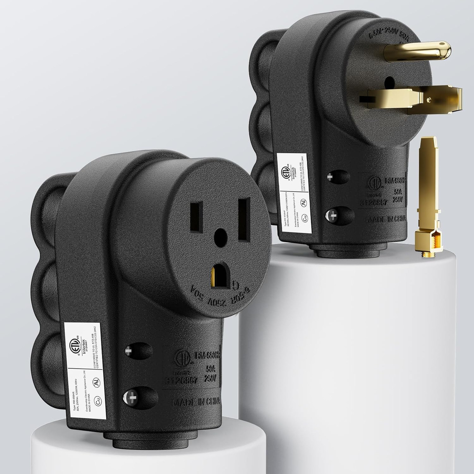 1 Set ETL Listed NEMA 6-30P/6-50P Male Plug and NEMA 6-50R Female Receptacle
