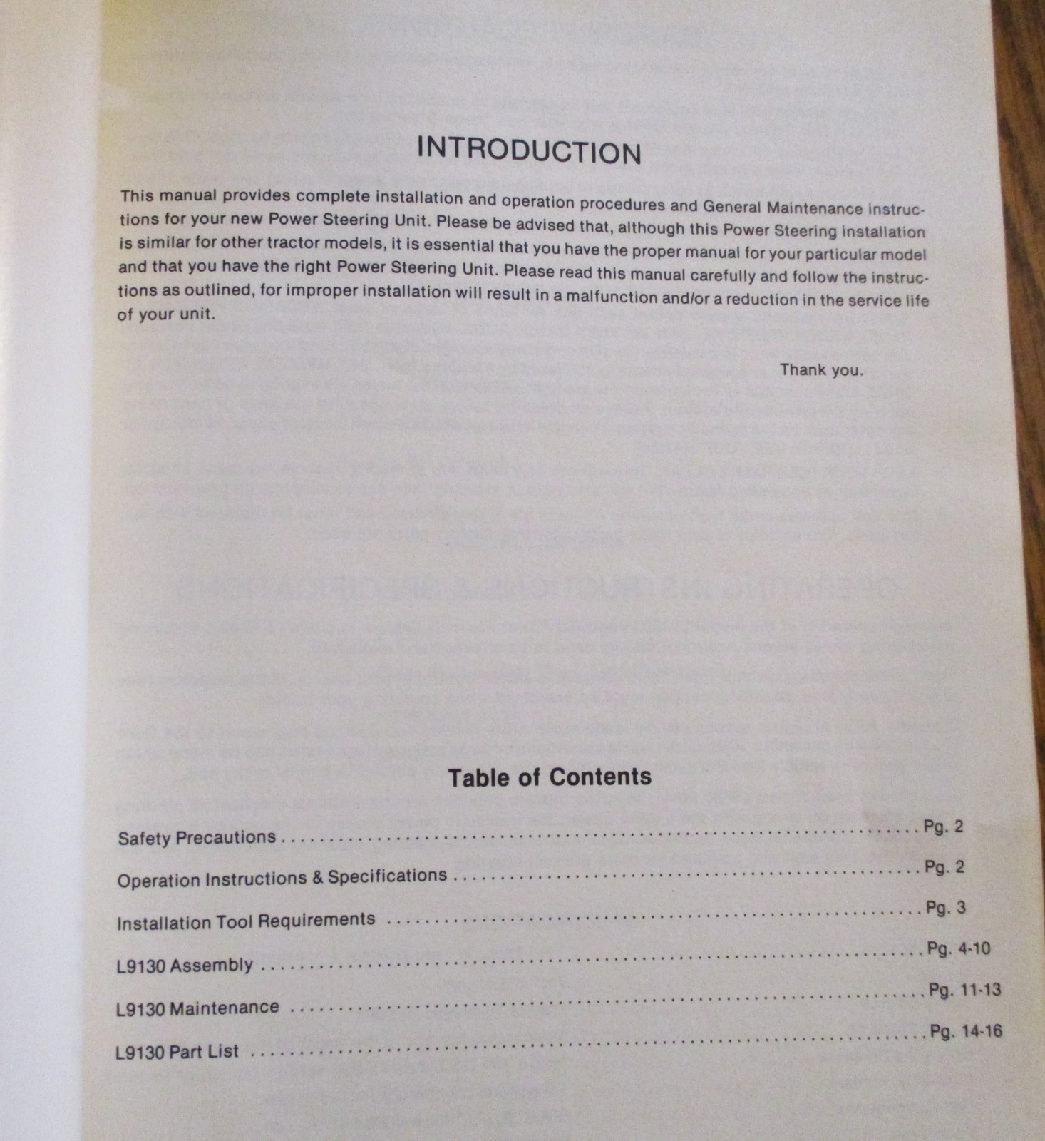 Kubota L9130 Power Steering Unit Operator Owners Parts Manual for L295DT Tractor