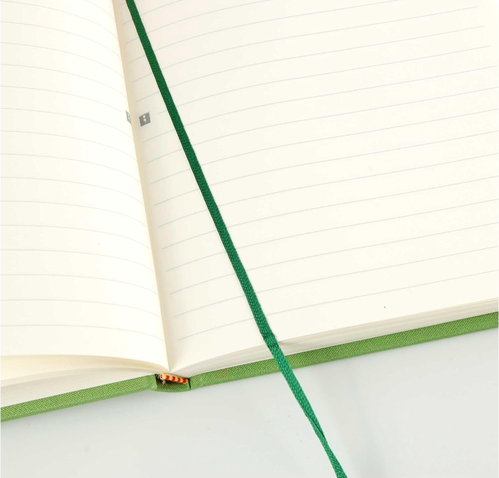 Semikolon A4 Classic Linen Cover Notebook 8.5 X 12 Inches, 144 Lined Pages Lime