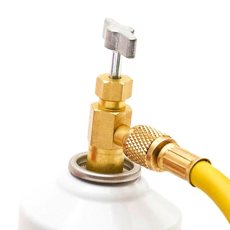 1/4 Thread Adapter R-134a Refrigerant Can Dispensing Bottle Tap Opener Valve