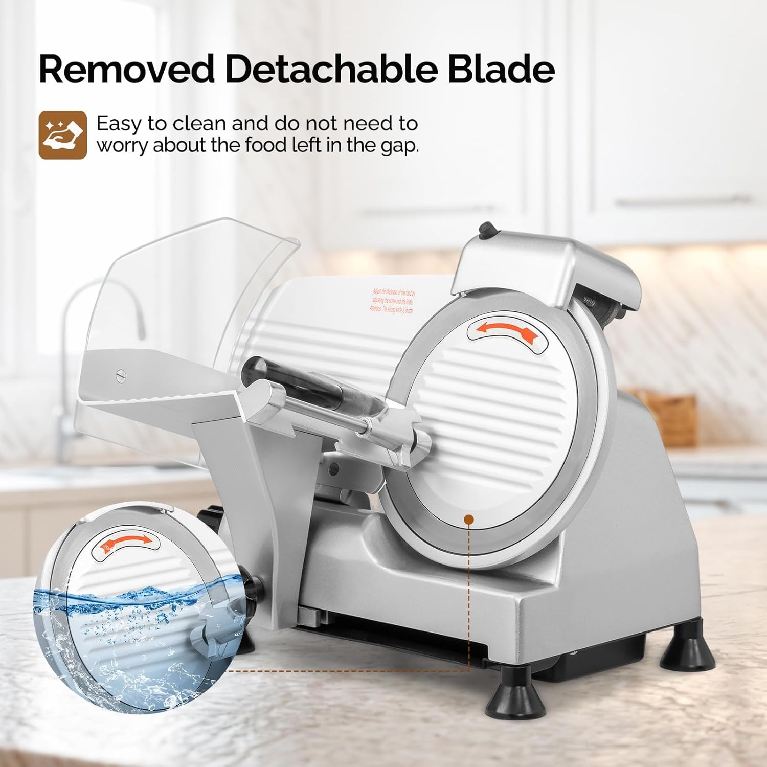 ROVSUN Commercial Electric Meat Slicer Machine, 10″ Food Cutter Deli Cheese 240W