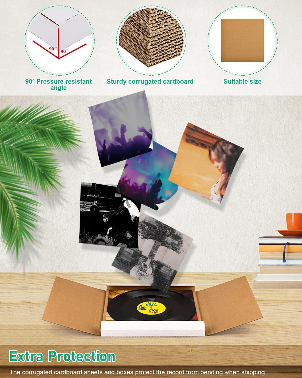 100x White Vinyl Record LP Shipping Mailer Boxes 12.5″x12.5″x1″ Album Paper Box