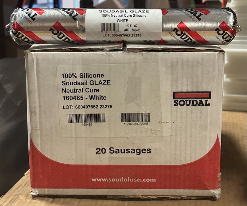 Soudasil Glaze 100% Neutral Cure Silicone – White – Case of 20 Sausages