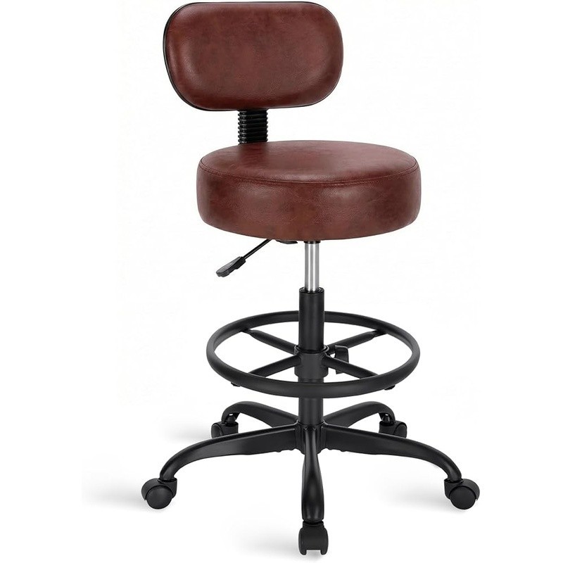 Adjustable Drafting Stool Rolling Office Chair Industrial Height Adjustable New