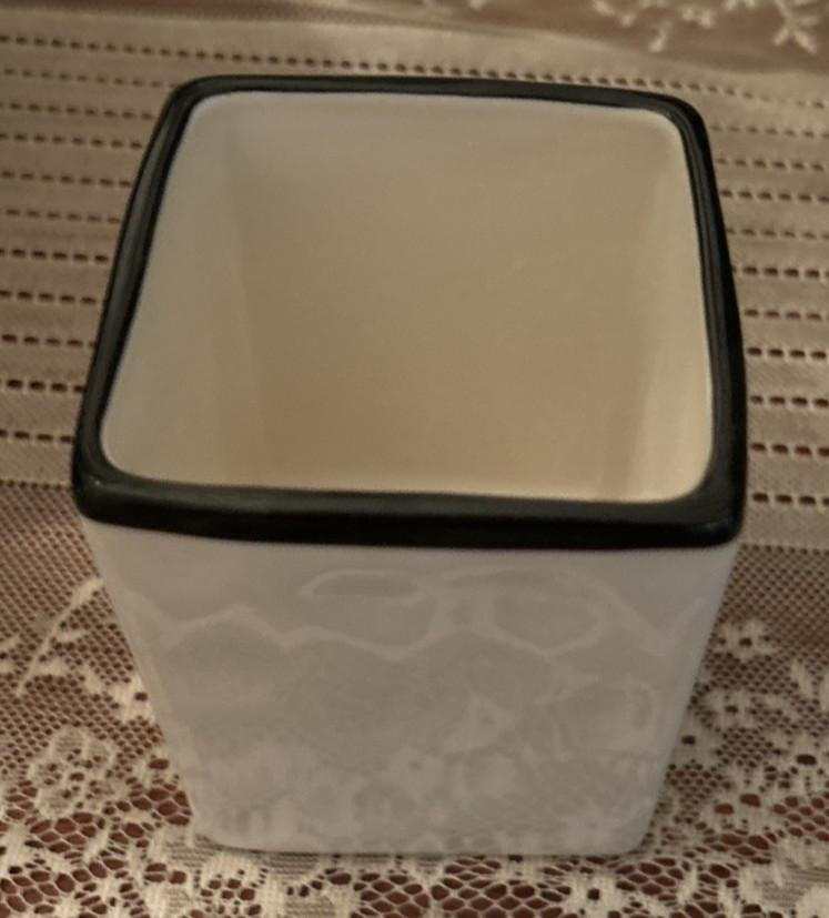 Rae Dunn WRITE Black & White Pen/Pencil Holder Desk Caddy Organizer
