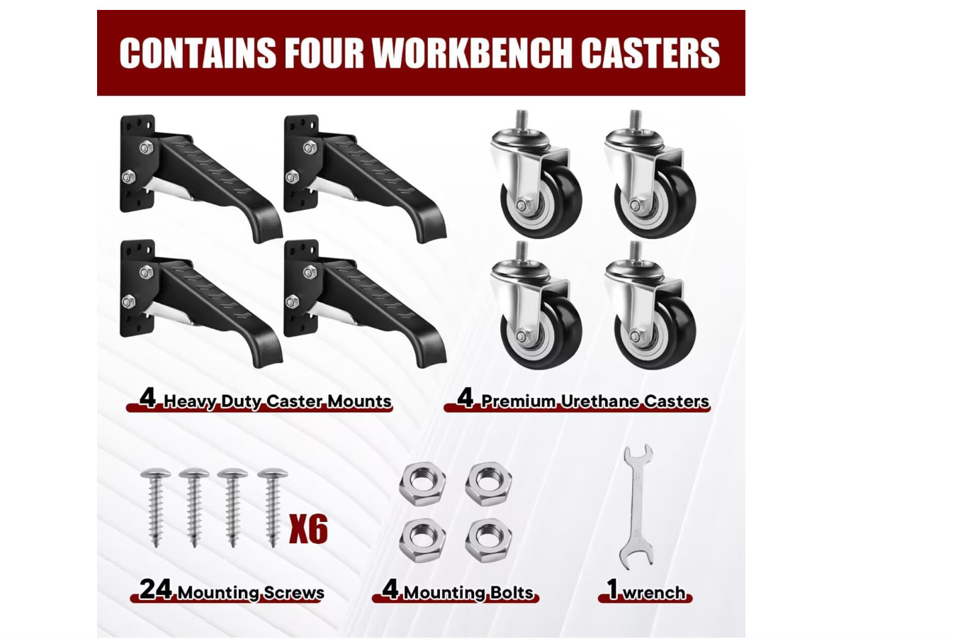 4 PACK Workbench Casters Kit 880Lbs Capacity EXTRA Heavy Duty Retractable Wheels