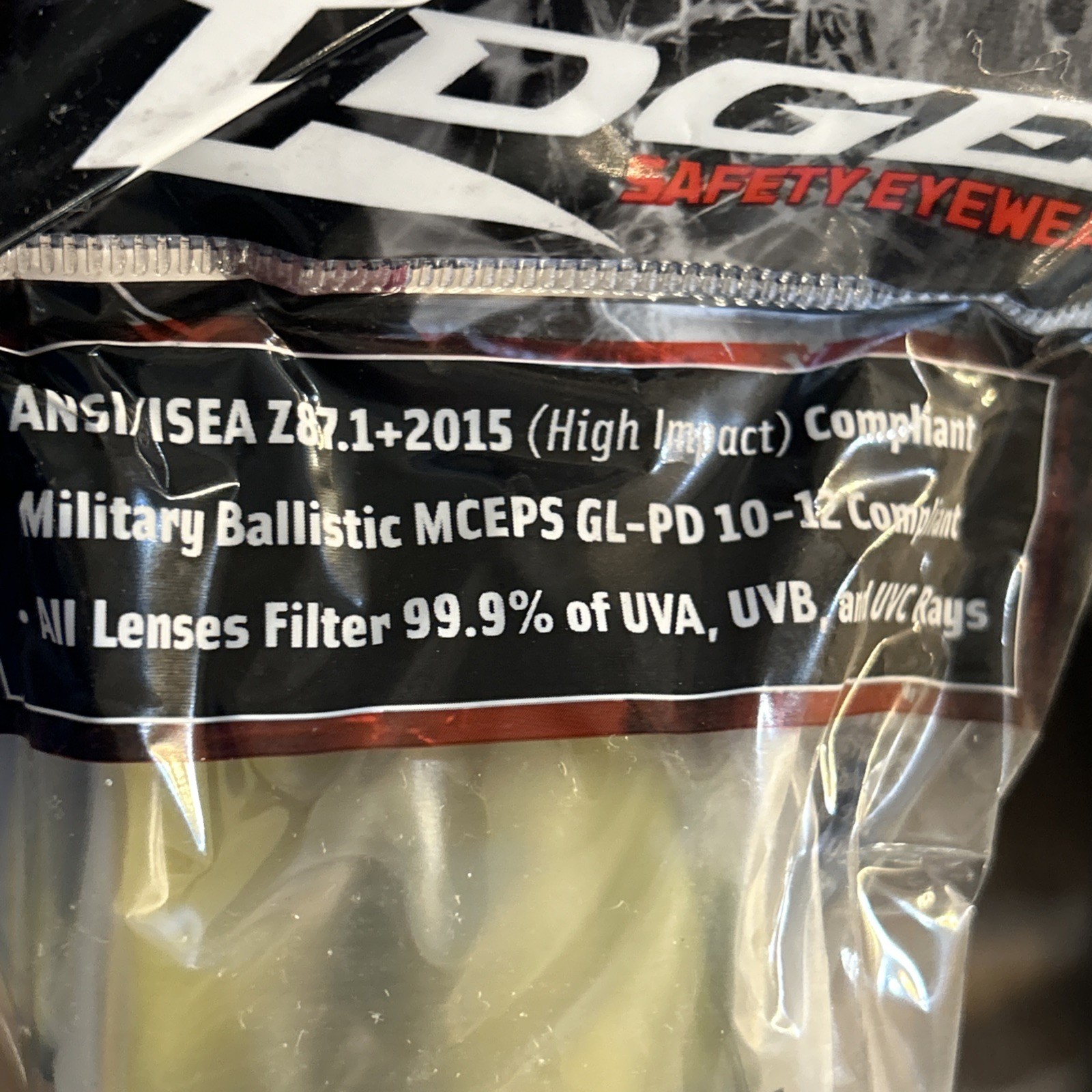 Edge Eyewear DZ112VS-G2 Zorge G2, Safety Glasses, Anti-Scratch Yellow Lens Black