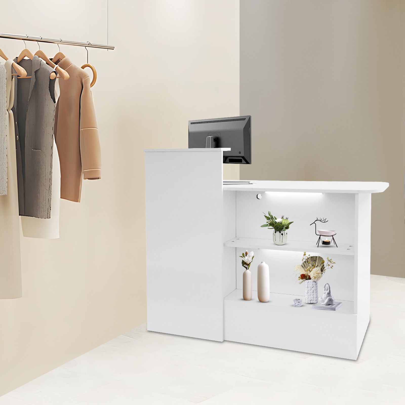 Office Reception Desk with Counter Salon Retail Checkout Counter Front Desk