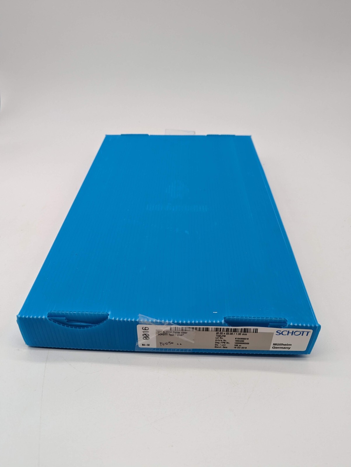 Schott Vial 8.00 mL Fiolax clear Type I plus 40.00 x 22.00/ 1.0 mm Open Box