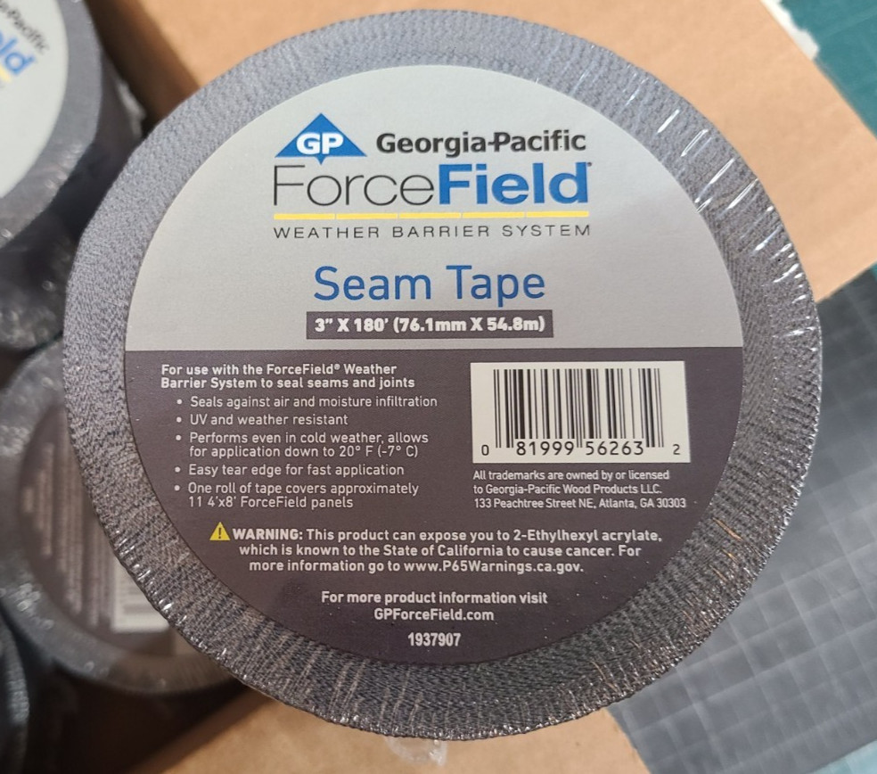 Georgia-Pacific 8pc ForceField Seam Tape 3″ x 180′ Weather Barrier Tape 1365980