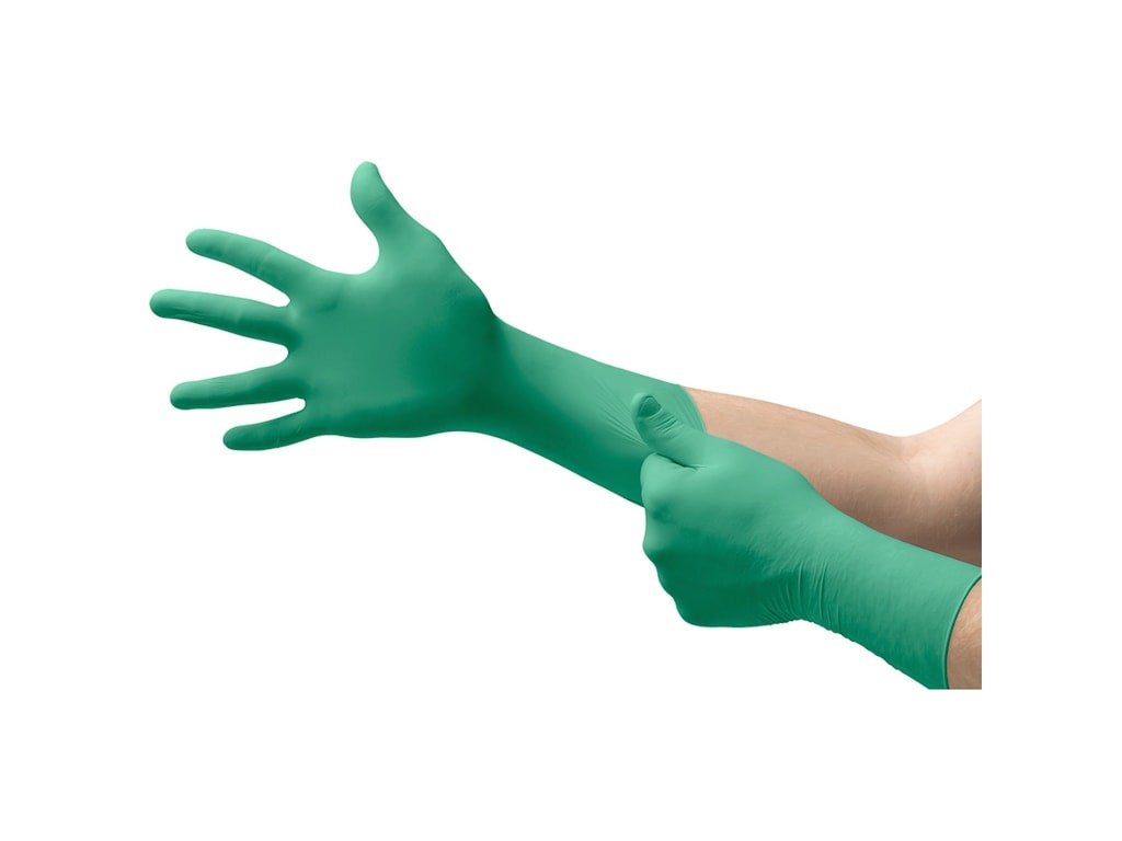 Ansell 92-605 M – Gloves, Nitrile, 6.3 mil, Textured Grip, Green, Medium,